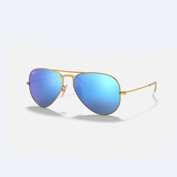 Ray Ban Large Aviator Flash Blue Mirror 3025 - Picture 1 of 10